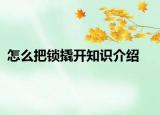 怎么把锁撬开知识介绍