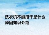 洗衣机不能甩干是什么原因知识介绍