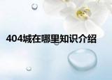 404城在哪里知识介绍