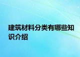 建筑材料分类有哪些知识介绍