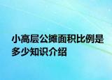 小高层公摊面积比例是多少知识介绍