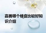 嘉善哪个楼盘比较好知识介绍