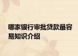 哪家银行审批贷款最容易知识介绍