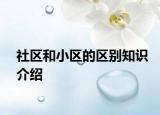 社区和小区的区别知识介绍