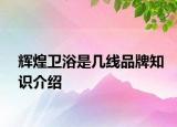 辉煌卫浴是几线品牌知识介绍