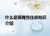什么是保障性住房知识介绍