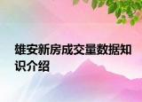 雄安新房成交量数据知识介绍