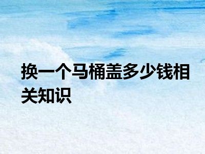 换一个马桶盖多少钱相关知识