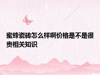 蜜蜂瓷砖怎么样啊价格是不是很贵相关知识