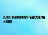 长春灯饰照明哪家产品比较好相关知识