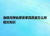 谁晓得原始原素家具质量怎么样相关知识